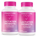 Pink Stork Lactation Probiyotik - 30 Milyar CFUs Multi Strain Postnatal Probiyotiks for Emziring Women - Support Mother Milk & Gut Health, Postpartum Essentials, 60 Capsules