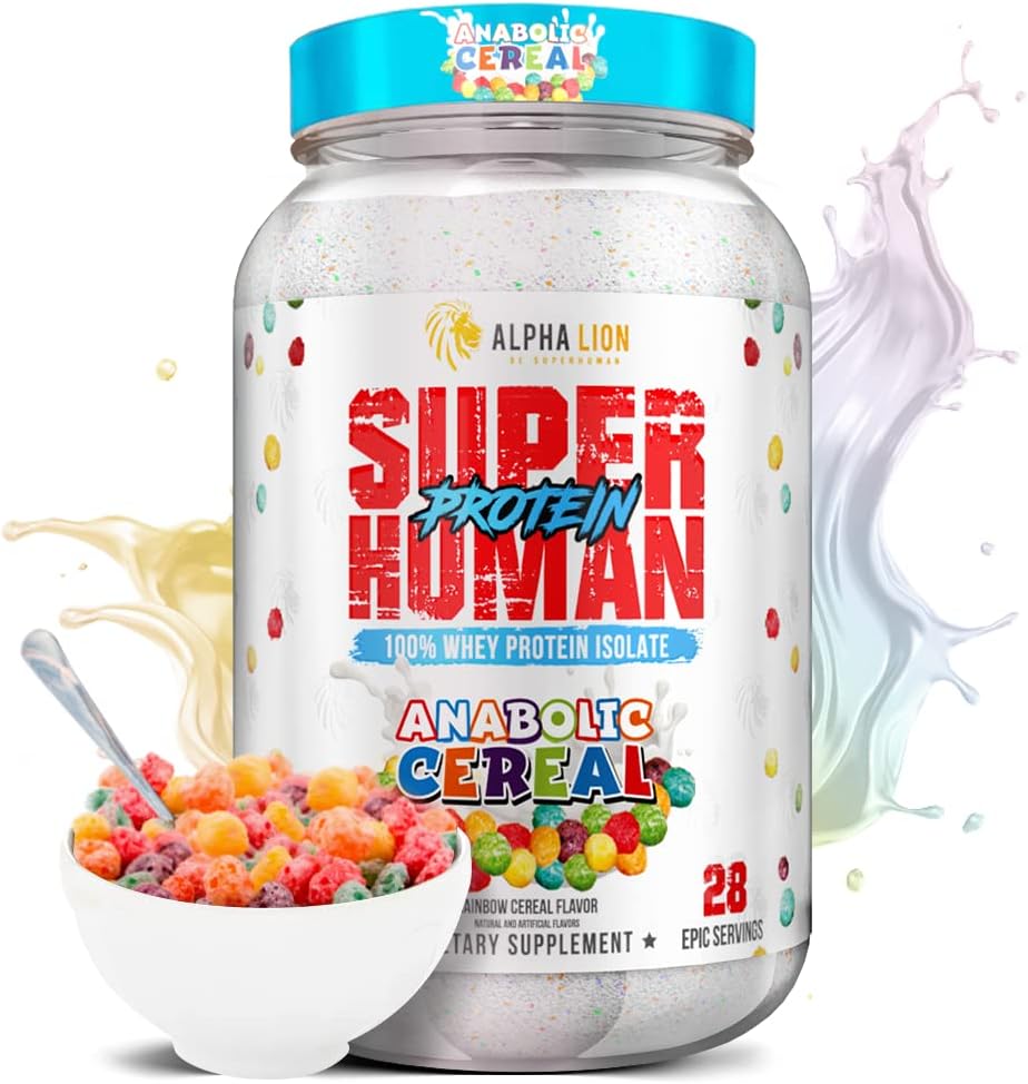 ALPHA LION Superhuman Whey protein Toz, Great Tasting Pure Isolate, Low Carb, Sugar, No Bloat Post Workout, Muscle Recovery & Growth (28 Hizmet, Dövme Cereal) 31.2175 Ounce
