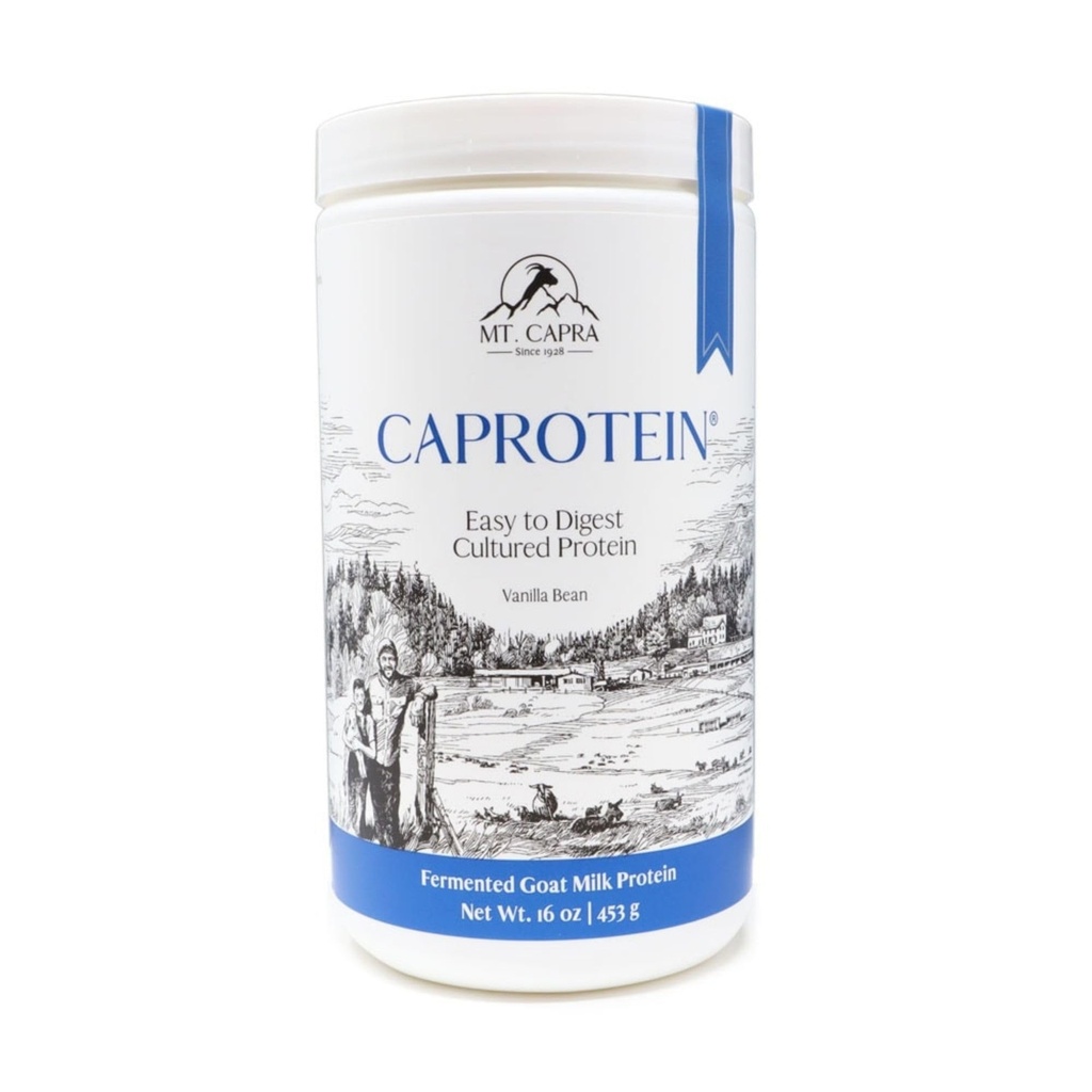 Mt. Capra Caprotein | Casein proteini, Fermented Goat Milk proteini Grass-Fed Pastured Goats, Extremely Easy to Digest | Vanilla Bean | 23 Hizmet - 16 ozz