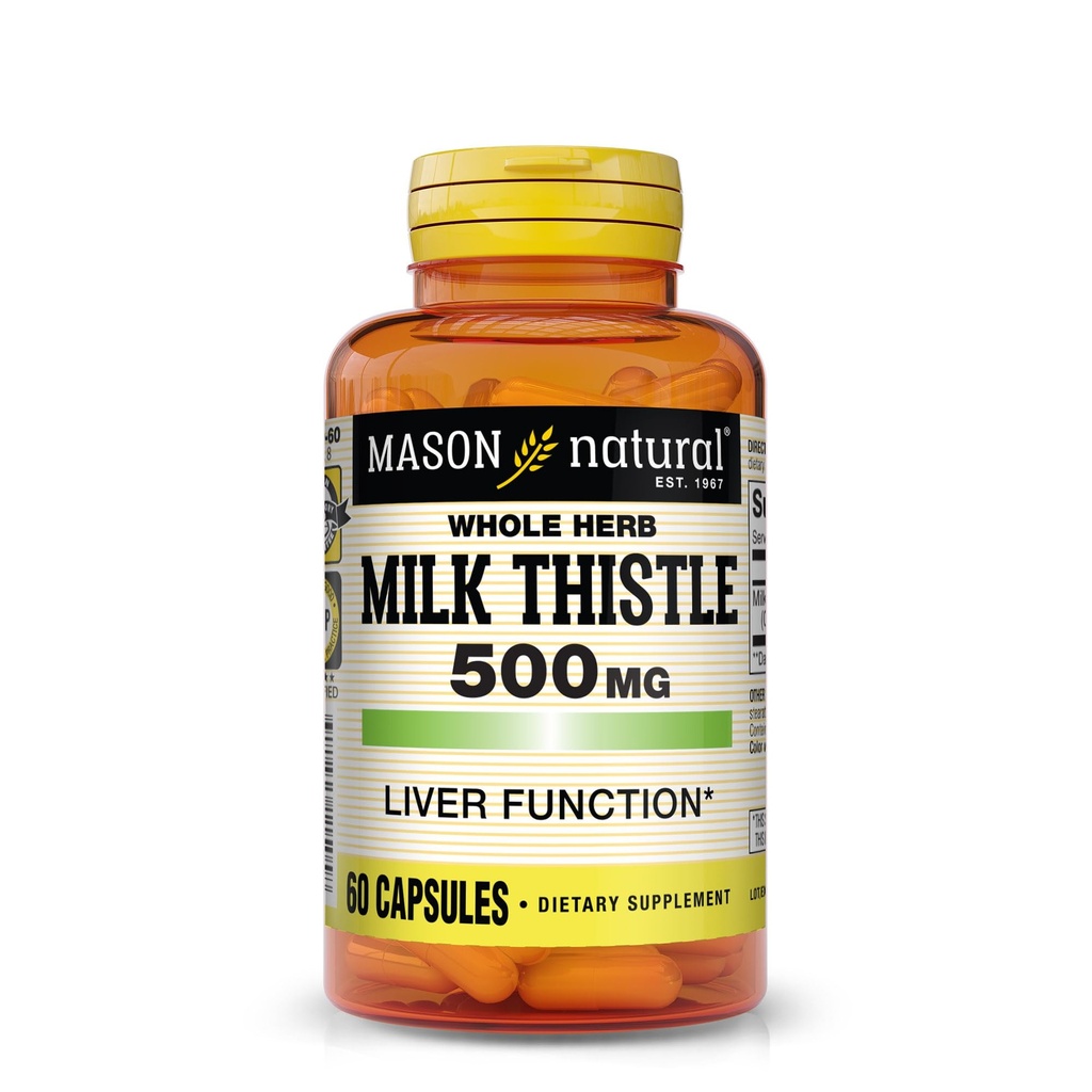 MASON NATURAL Süt Butle 500 mg - Sağlıklı Canlı Fonksiyonlar, Temiz ve Detox, Herbal Diyet Tamam, 60 Capsules