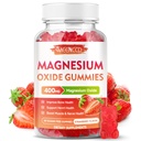 Magnezyum Oksit Gummies 400 mg, Yetişkinler ve Çocuklar için Chewable Hoffman Magnezyum Supplement, Nerve & Muscle Support, Non-GMO, Sugar-Free, Strawberry Flavor, 60 Count