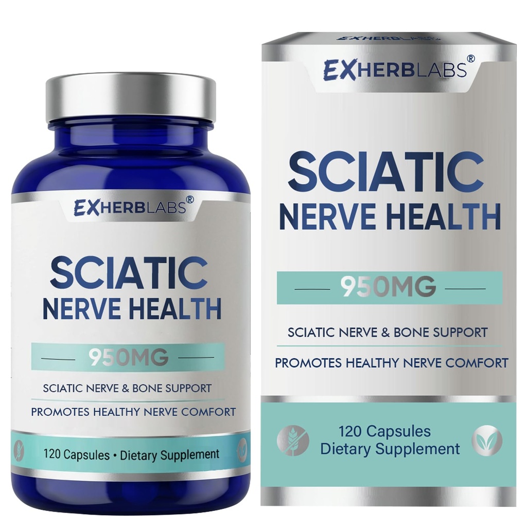Sciatic Nerve Support Supplement, (120 Capsules) Advanced Formula with Alpha-Lipoic Acid and Vitamin B Complex, Supporting Mobility and Sciatic Nerve Health, Vegan