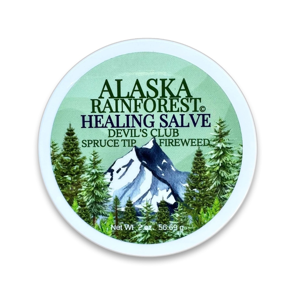 Snowy Summit Alaska Rainforest Salve - Herbal Salve for Dry Skin & Joint Relief - Natural Super Salve for Soothing Skin with Gentle Aroma - Body & Hand Salve - Muscle Rub with Alaskan Devil’s Club Oil