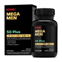 GNC Mega Erkekler 50 Plus Multivitamin Caplets, Klinik olarak Proven, Heart & Prostate Health, B Vitamins, Saw Palmetto, Memory, Vitamin D-3, 60