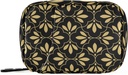 Flower Geometric Pill Box 7 Day Pill Case Bag Travel Pill Organizer Bag with Zipper Portable Weekly Case Compact Size for Supplement Holder