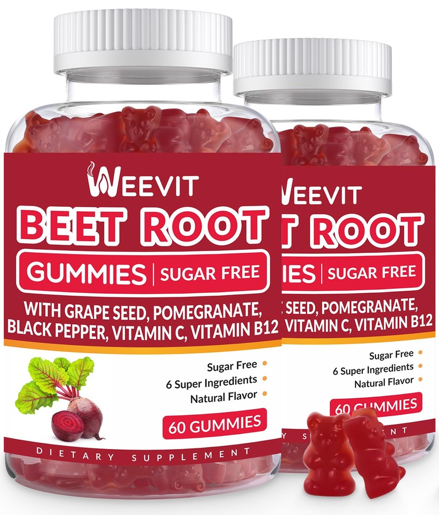 Arıt Kökleri Gummies, Nitrik Oksit Supplement for Men Women | Organik Arıt Gummy with Grape Tohum, Pomegranate, Black Pepper, Vitamin C, B12