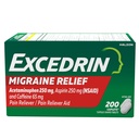 Excedrin Migraine Relief Caplets to Alleviate Migraine Belirtileri - 200 Kont