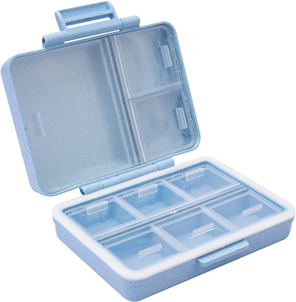 Seyahat Pill Organize Case Pocket Konteyner, Vitamin/Fish Oil /Supplements Sahibi Konteyner Blue
