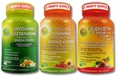 SUPPLEMENTS, Immune Support Sche – Liposomal Vitamin C 1500 mg + Liposomal Glutathione 500 mg + Quercetin with Bromelain, çinko & Vitamin C – Vegan, Non-GMO, Gelişmiş Aborpsiyon Formulas