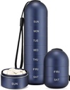 Zannaki Metal Moisture Kanıt Haftalık Pill Organizer, Stackable Alüminyum Alloy BPA Free Travel Hiking 7 Günlük Pill Box Vaka Suları ve Piller, Vitaminler, Fish Oil, Supplements