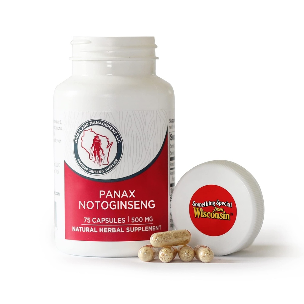 Sütland BTC - Notoginseng Capsules - 75 ct - Tienchi Ginseng Komplek Capsules - Authentic Notoginseng Capsule - Vegan Panax Reality Capsules for Use as a Daily Immune Support