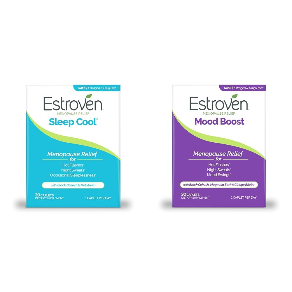 Menopause Relief için Estroven Sleep Cool, 30 Ct, Sleep Support Supplement & Mood Boost for Menopause Relief - 30 Ct. - Klinik olarak Proven Malzemeler