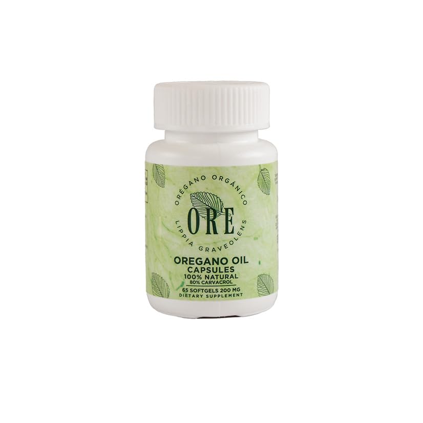 ORE Oregano Oil Softgels 80% Carvacrol | Wild Mexican Oregano | Herbal Immune & Respiratory Support | Natural Supplement | Non-GMO, Gluten-Free | 65 Easy-to-Swallow Capsules