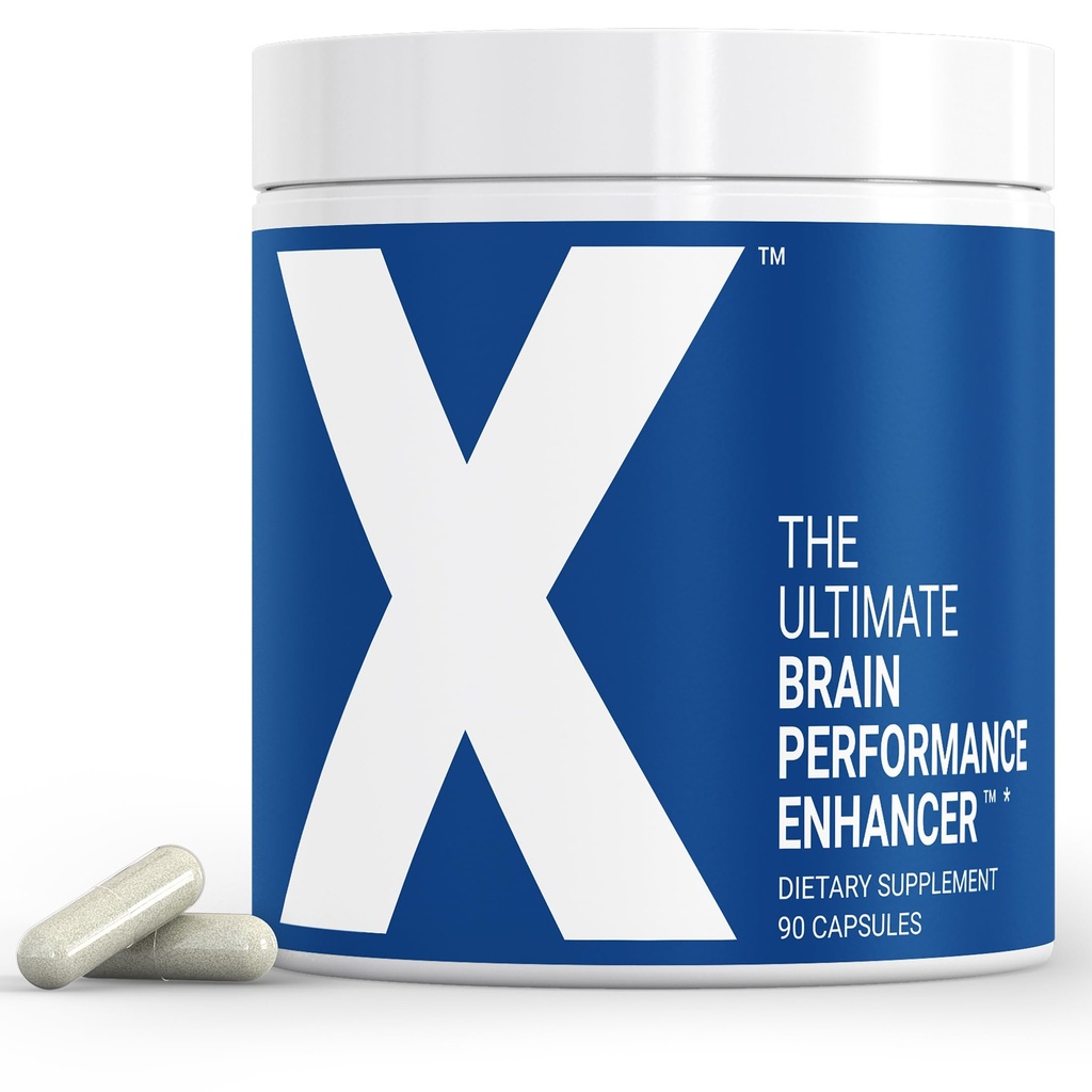 X - Nihai Beyin Performansı Yenilikçi - Dünyanın En Güçlü Beyin Tamam Kapsülü - Focus, Energy, Memory, Concentration, Verimlilik - Bilim tarafından Geri Döndü - Nootropic Stack
