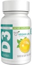 Vegan Life Beslenme - Yetişkinler için D3 Günlük Kapsüller (5000 IU) - Gluten-Free, Non-GMO, Supports Bone Health and Immune System - 60 Capsules