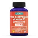 VANI 750MG Benfotiamin ile B1, 5X Time Fat & Water ► Thiamine B1 Supplement – Üçüncü Parti Test Edildi, No Gluten (120 Capsules)