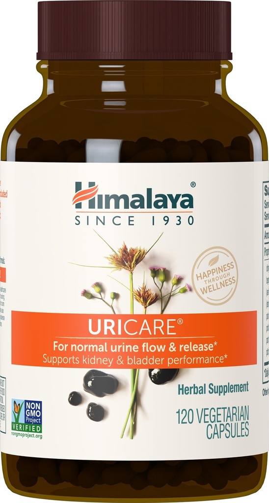 Himalaya UriCare – Herbal Kidney & Bladder Shilajeet, Didymocarpus & Pasanabheda – Urinary Tract Health & Comfortable Urine Flow – Non-GMO, Gluten-Free, Vegetarian – 120 Capsules
