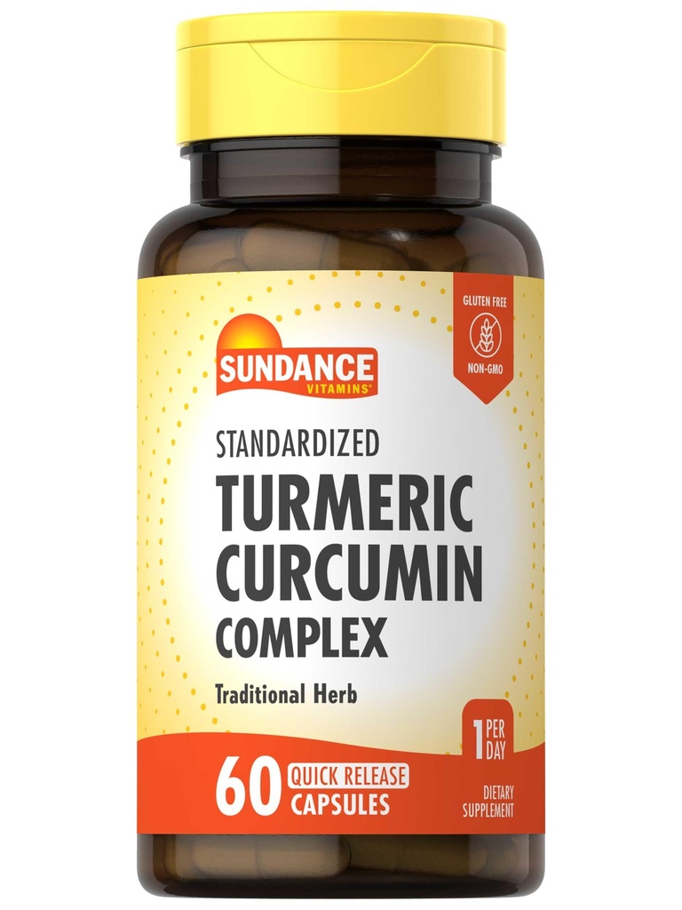 Sundance Turmeric Curcumin Kompleksi | 60 Hızlı Yayın Kapsülleri | Geleneksel Herbal Supplement | Non-GMO ve Gluten Ücretsiz Formula