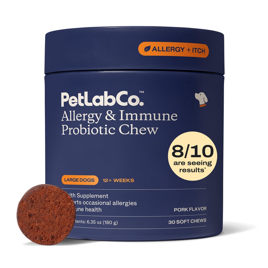 PetLab Co. Alerji & Immune Daily Probiyotiks for Dogs. Supports Yeast Production, Season Allergies, Intermittent Itchiness, Gut & Digestive Health for Large Dogs - 30 Chews - Ambalaj Vary