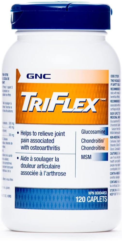 GNC Triflex Ortak Destek Caplets, Klinik Kuvvet, Glucosamine, Chondroitin, MSM, Mobility, Comfort, Flexability, Cartilage Health, for Men & Women's, HSA FSA Elect,120 Count, 40 Day Supply