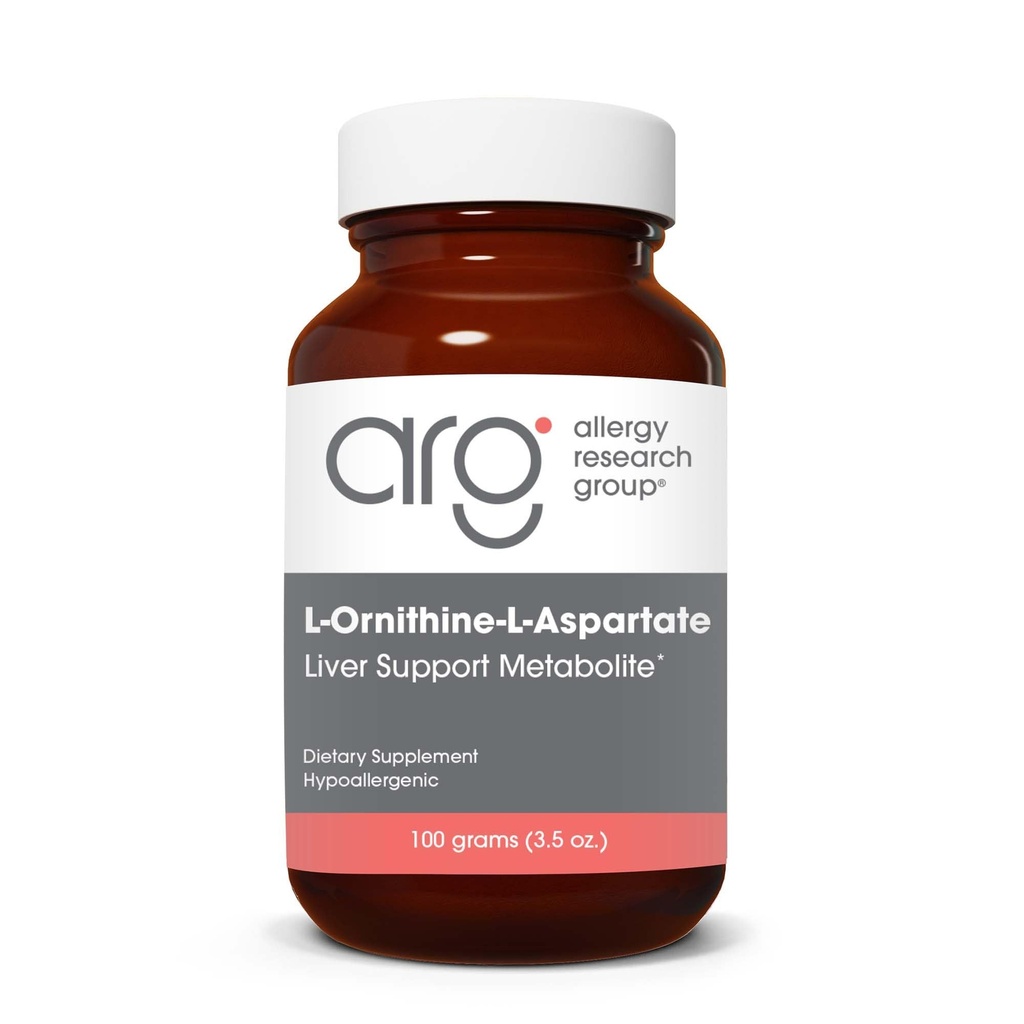 Alerji Araştırma Grubu L-Ornithine-L-Aspartate Toz - Liver Detox Destek Metabolite, Amino Asit Kompleksi, Pure, 3000 mg Supplement - 3.5 Oz Oz