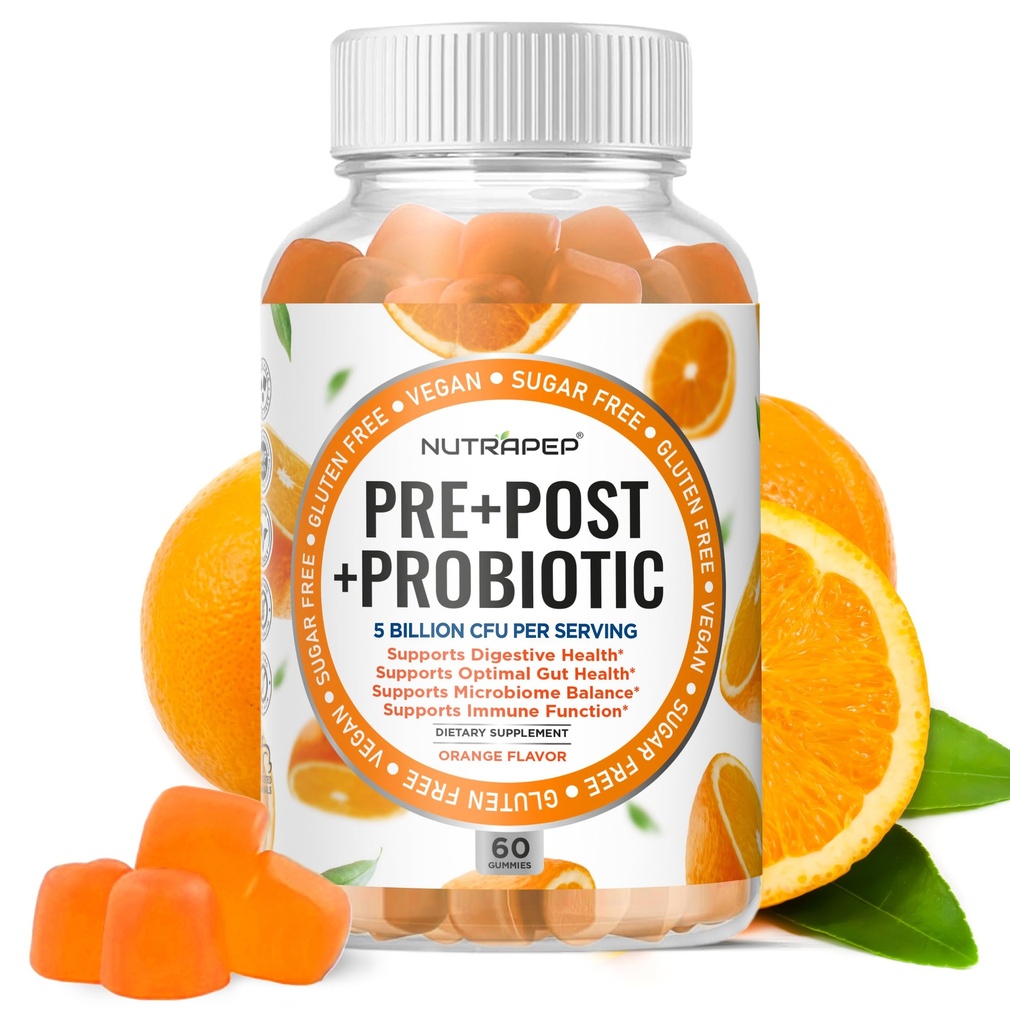 Prebiyotik Probiyotik & Postbiyotik Gummies for Women Men & Kids Children - High Potency 5 Milyar CFU - Sugar-Free & Gluten Free