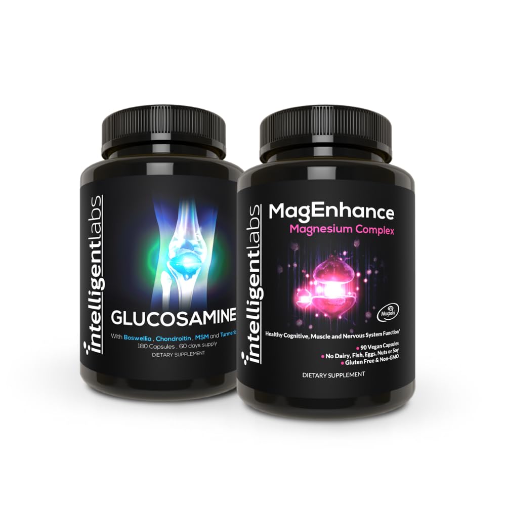 Akıllı Laboratuvarlar 2-in-1 MagEnhance Triple Magnezyum Kompleksi (Magnesium Threonate Supplement with Mg Taurate and Mg Glycinate) + Glucosamine and Chondroitin Ortak Bakım Kompleksi