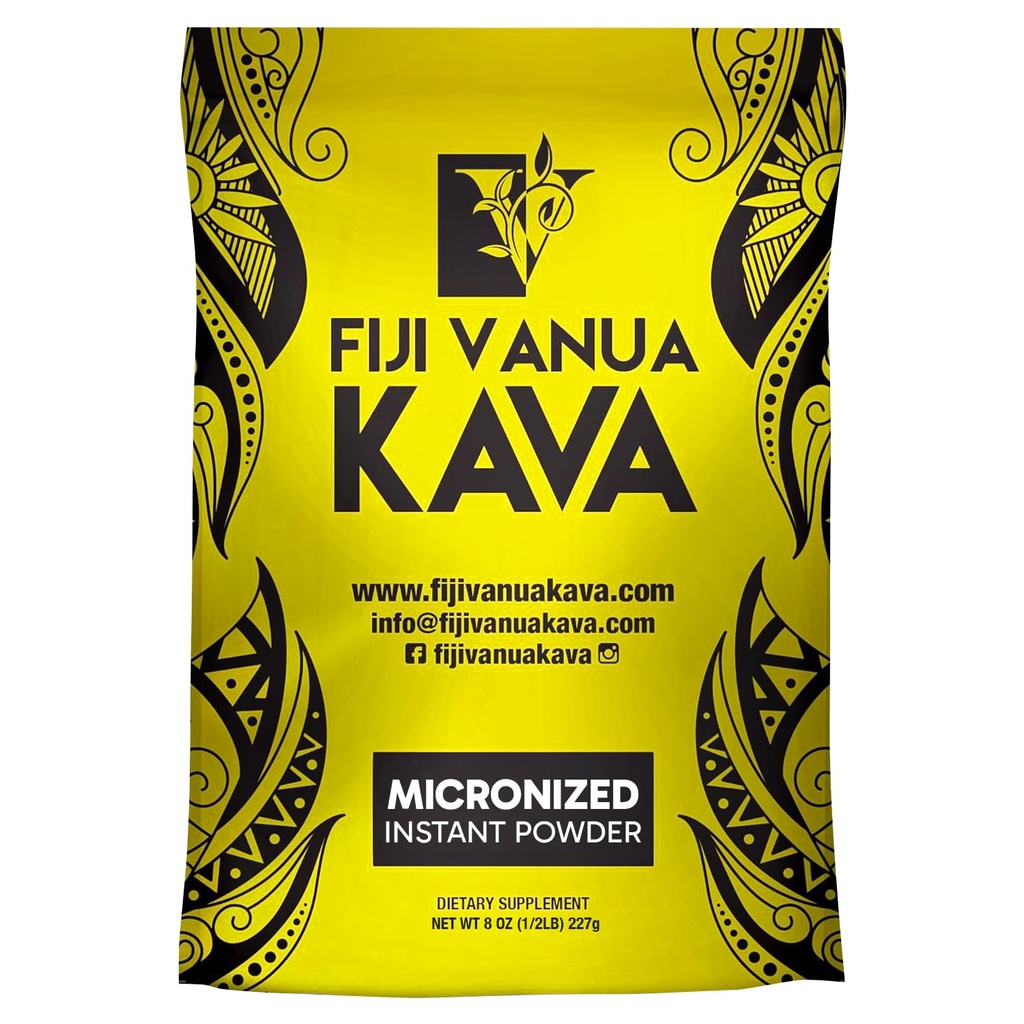 Fiji Vanua Kava Micronized Kava Toz, Portre ve Easy to Ready Kava Root, No Straining Needed, Pure & Strong Drink Toz, 8 ozzz