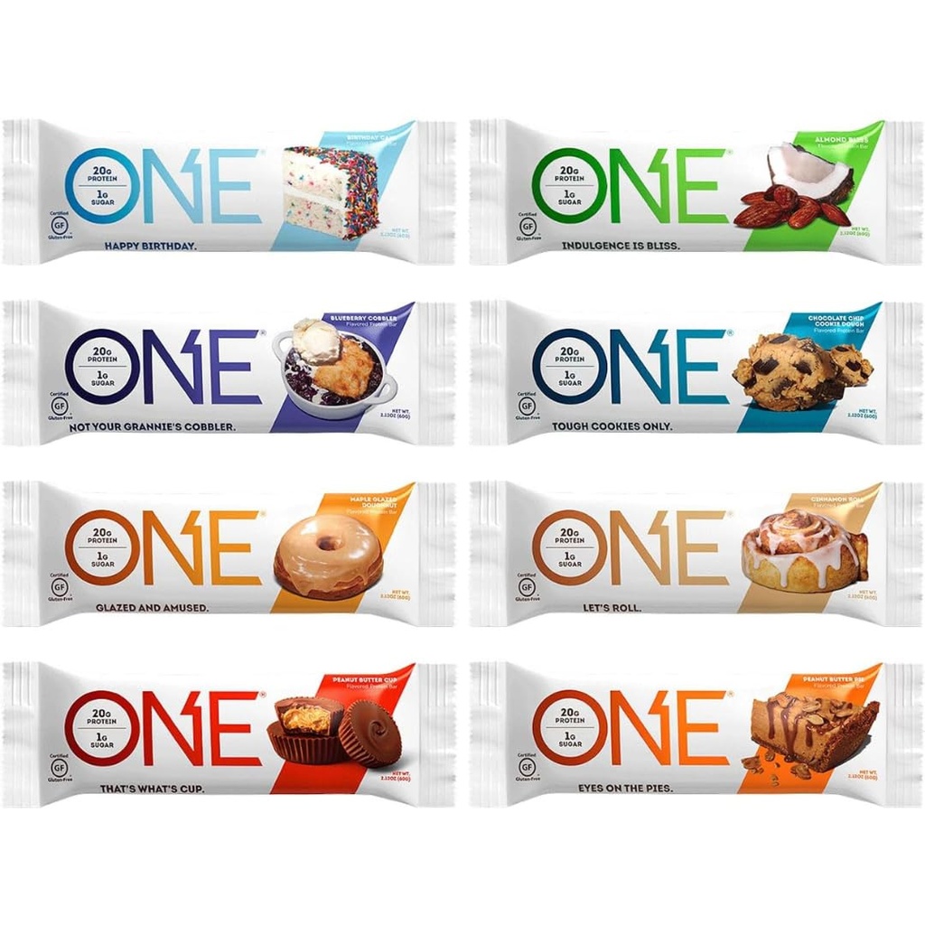 Protein Barları, Örnekr Çeşitli Paketi, Gluten 20g protein ve 1g Sugar, Pantry Staples, 2.12 oz (8 Count)