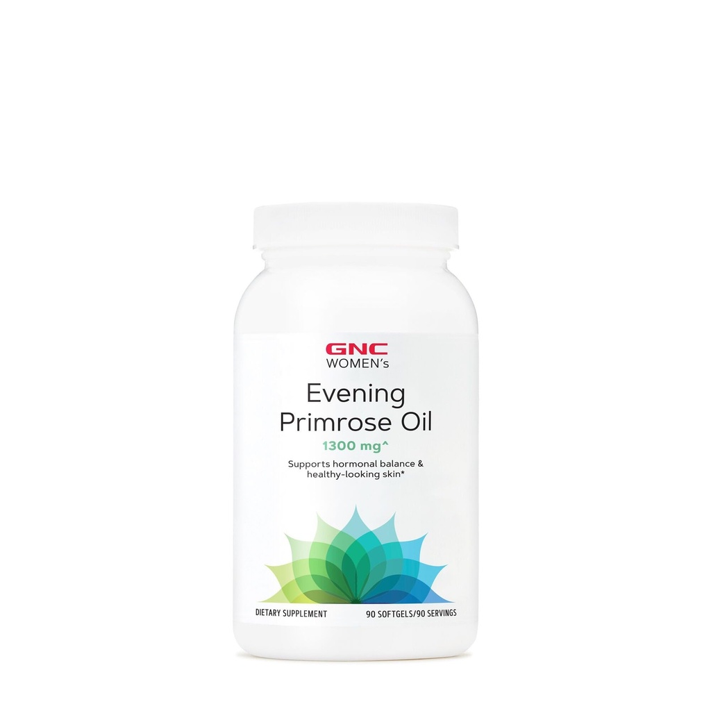 GNC Women's Evening Primrose Oil (EPO) 1300mg, Supports Hormonal Balance, Immunity, Healthy Skin and Heart Health, Daily Vitamin, 90 Softgel Capsules