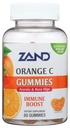 ZAND Immunity Orange Vitamin C Gummies, Wellness ve Immune Support Supplement, Chewable Vitamin C w/Citrus Bioflavonoids, Rose HIPS ve Acerola, Vegan, Gluten Free, 60 Günlük Garanti, 30 Hizmet
