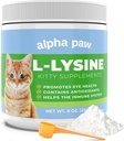 Alpha Paw - Evcil hayvanlar için insan sınıfı - Cat Lysine Supplement - Ekstra Hizmetler 5-10 Ay Supply - Natural Lysine (8 Ounces/227 Grams)