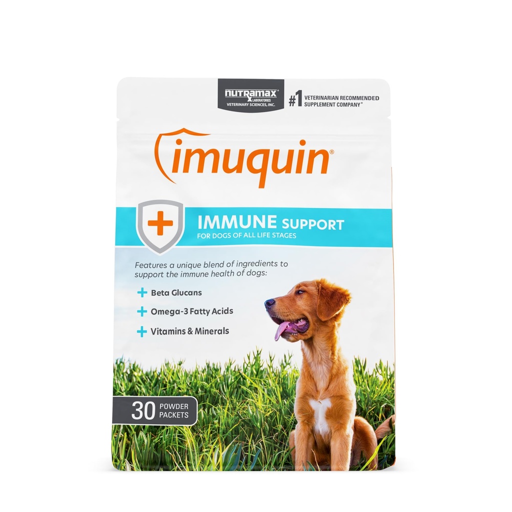 Nutramax Laboratuvarlar Nutramax Imuquin Immune Health Supplement Toz for Dogs, Beta Glucans, Marine Lipids, Vitaminler ve Mineraller, 30 Paketler, Güncelleme Version