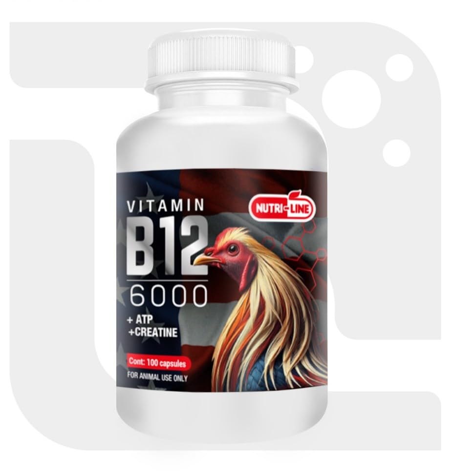 B12 6000 Poultry Vitamin for Chickens & Roosters – Supports Energy - Nutri-Line 100 Tablets