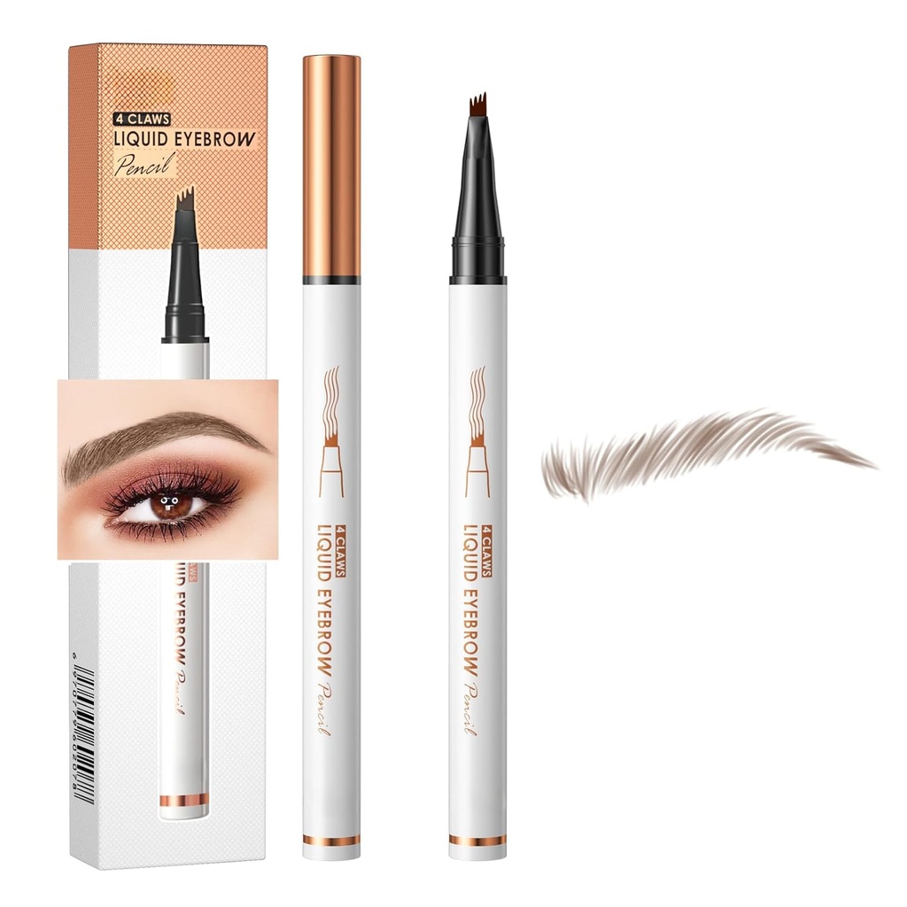 S707 4 Tipped Precise Brow Pen - Doğal, Defined Brows için Uzun Süreli Sular Kalemi - Kullanımı Kolay, Tüm Beceri Seviyeleri Uygun (2#Dark Kahve)