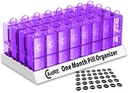 Aylık Pill Organizer 31 Gün AM PM - Bir Ay Pill İlaçlar, Vitaminler ve Supplementler için Vaka - Kolay Açık Günlük Pill Box Organizer, 2 Zaman Bir Gün Pill Kaynağı, Mort