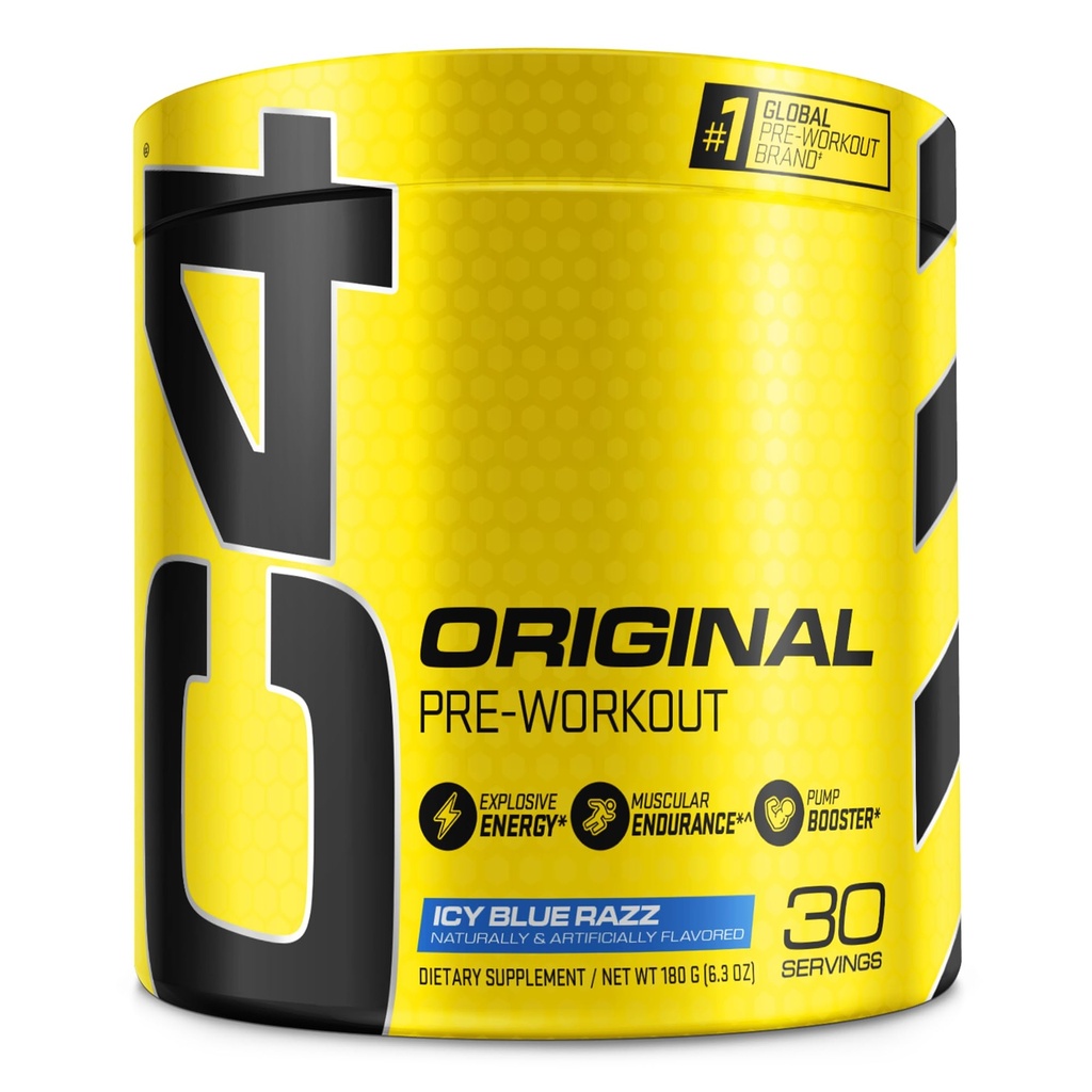Cellucor C4 Original Pre Workout Toz ICY Blue Razz | Vitamin C for Immune Support | Sugar Free Preworkout Energy for Men & Women | 150mg Caffeine + Beta Alanine + Kretine | 30 Hizmet