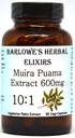 Barlowe's Herbal Elixirs Muira Puama 10:1 Ekstraksiyon | 600 mg Per Capsule | Geleneksel Erkek Vitality Supplement | 60 Vegan Capsules | Stearate-Free, Non-GMO, Paketli