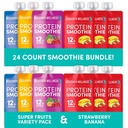 Designer Wellness Protein Smoothies Super Fruits Variety Pack and Strawberry Banana Bundle
