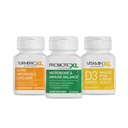 TrioXL - Güçlü bir Immune sistemini teşvik eden 3 Güçlü Supplements, TumericXL, VitaminXL D3 & ProbiyotikXL, Gluten-Free Immune ATM, 3-30 Kont