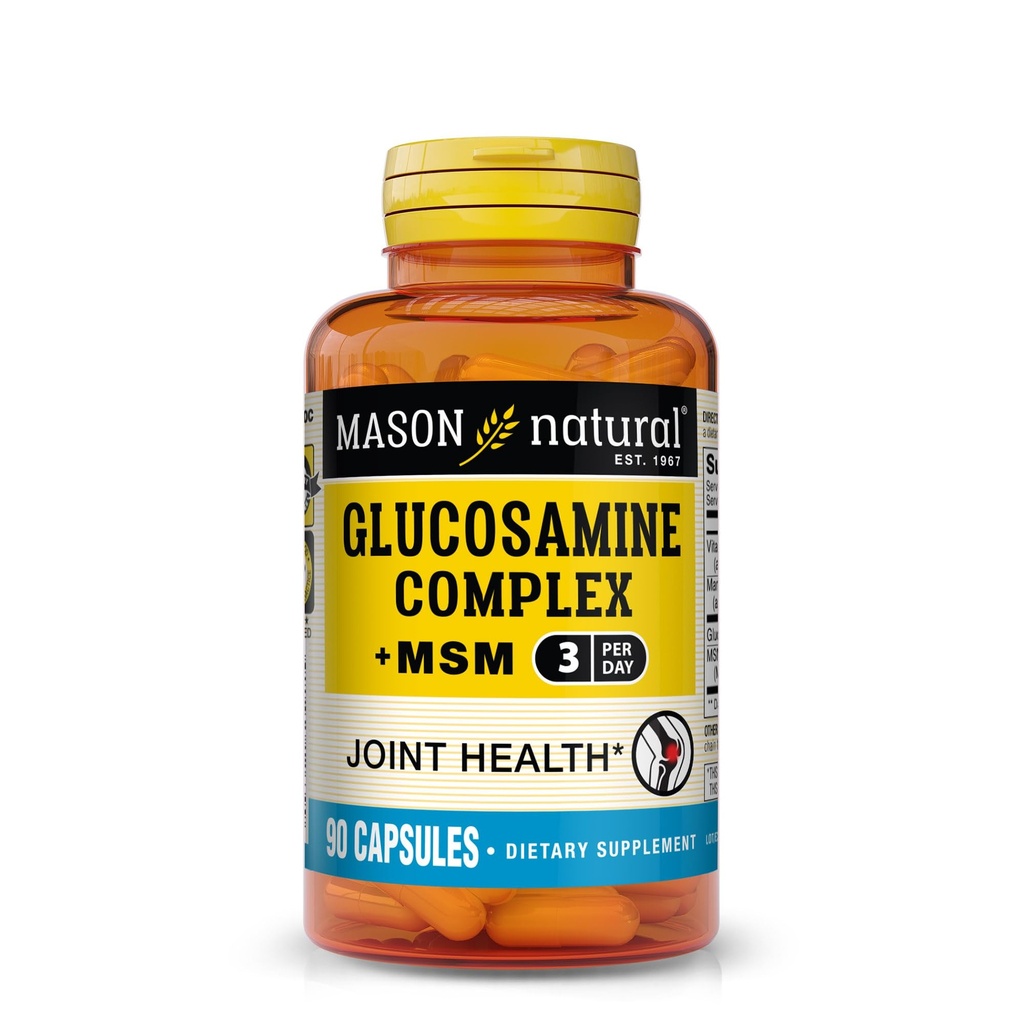 Mason Natural Glucosamine Complex Plus MSM with Vitamin C - Supports Joint Health, Improved Flexibility and Mobility, 90 Capsules