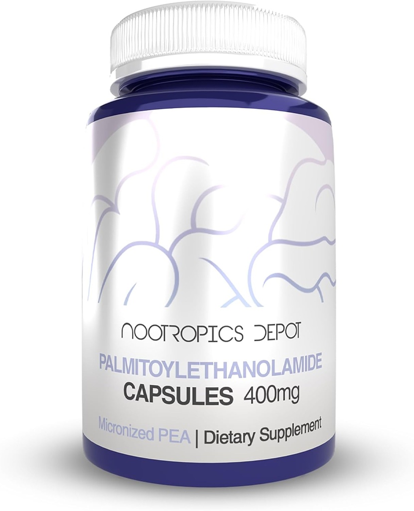Nootropics Depot Palmitoylolamid Capsules | Pea | 400 mg Pills | 60 Kont | Supports Discomfort Relief | Sağlıklı Ortak Fonksiyonlar