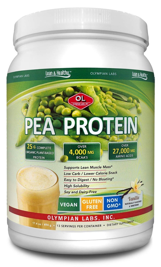 Olympian Labs Vanilla Pea Protein, 494 Grams, 13 Hizmet