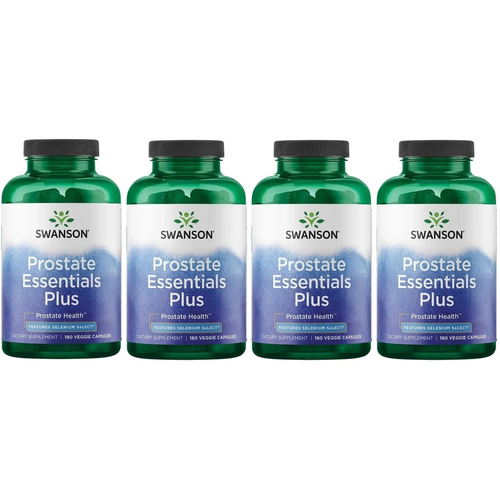 Swanson Prostate Plus - Sağlıklı Urinary Tract Flow & Frekansı Geliştirmek için Doğal Supplement - Genel Olarak Prostate Health - (180 Veggie Capsules) 4 Pack
