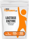 BulkSupplements.com Lactase Enzyme (3000 ALU) Toz - Lactase Enzyme Supplement, Digestive Support - Gluten Free, 1g per Service, 500g (1.1 lbs) (Pack of 1)