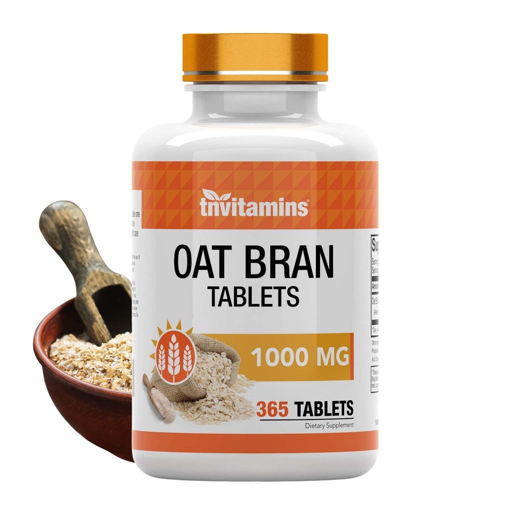 Tnvitamins Oat Bran Tabletleri | 365 Tablet x 1000 MG Tablet başına | Oat Fiber Tabletler | ► & Diyetsel Fiber Supplement | Mayıs Destek Digestive Health