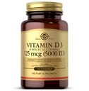 Solgar Vitamin D3 (Cloncalciferol) 125 MCG (5000 IU), 100 Softgels - Sağlıklı Kemikler ve Dişler - Immune Sistem Desteği - GMO, Gluten-Free, Dairy Free - 100 Hizmet