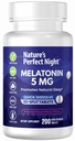 Nature's Perfect Night | Melatonin 5mg | 200 Hızlı Dissolve Tabletler | Doğal Karma Berry Flavor | Verilen Potency | Sugar Free | Vegan | Gluten Free | Değer Boyut