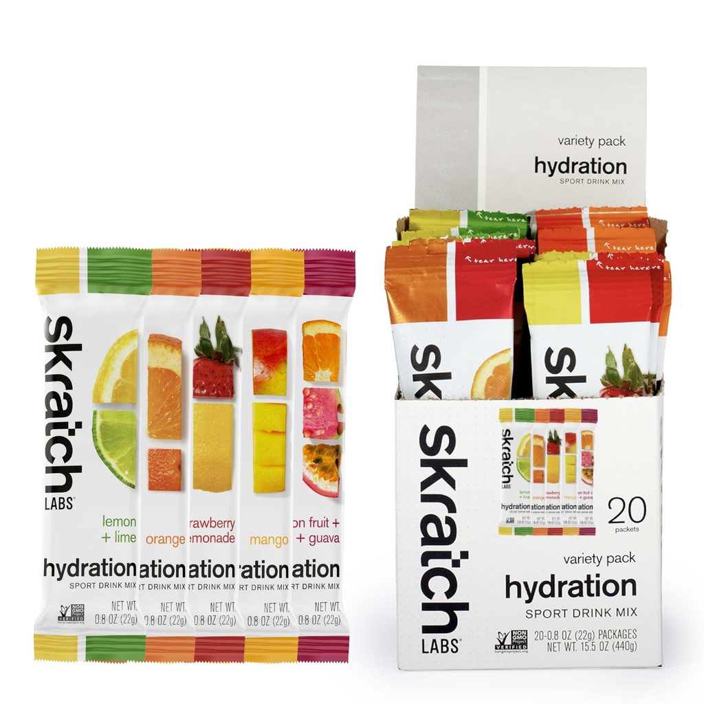 Skratch Labs Hydration Packets - Hydration Drink Mix, Diversity Pack (20 Single Service Packets) - Elektrolyte Toz Sporcular ve Spor Performansı için Geliştirildi, Gluten Free, Vegan, Kosher