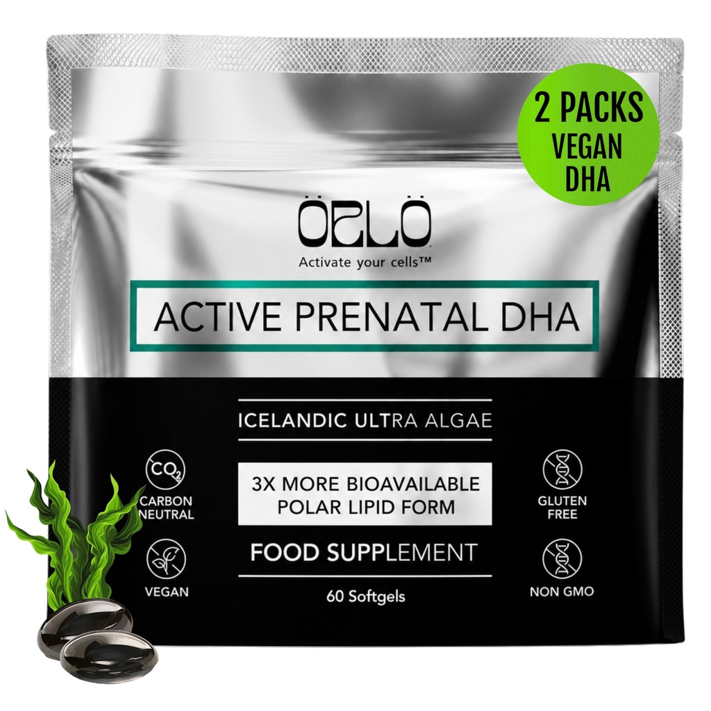 Orlo PRENATAL DHA - Prenatal DHA Omega 3 Supplement - Triple Strength Omega3s - Vegan DHA & EPA Algae Omega-3 Petrol - Gecikme sırasında Beyin Gelişimini Destekler (120 Mini Softgels)